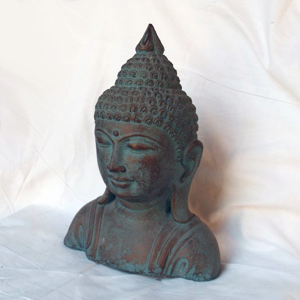 Buddha mellszobor – zöld-arany