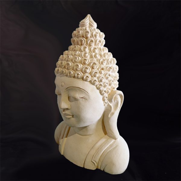 Buddha mellszobor – mészkő