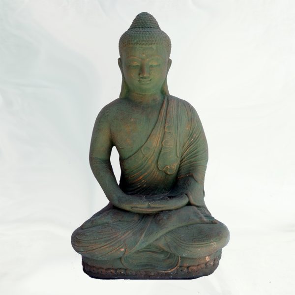Meditáló Buddha – zöld-arany
