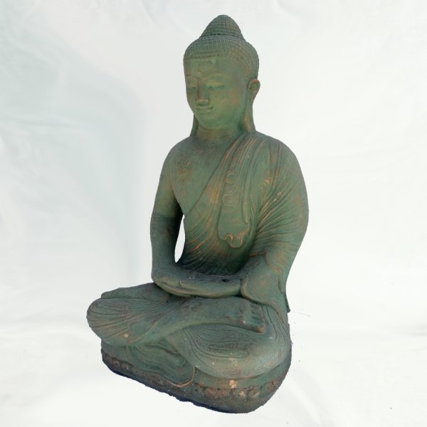 Meditáló Buddha – zöld-arany