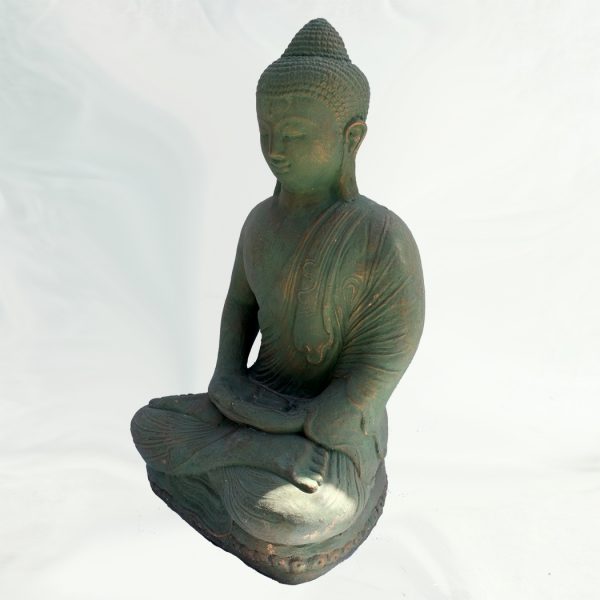Meditáló Buddha – zöld-arany